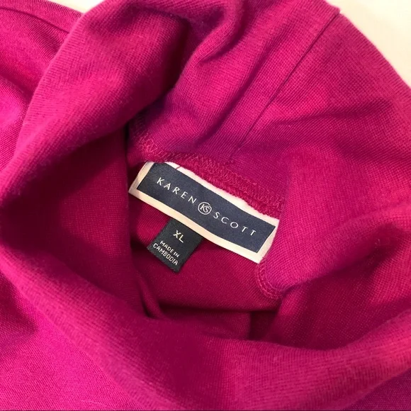 NWT Karen ScottTurtleneck Long Sleeves Burgundy Purple Red Size XL - Picture 3 of 4